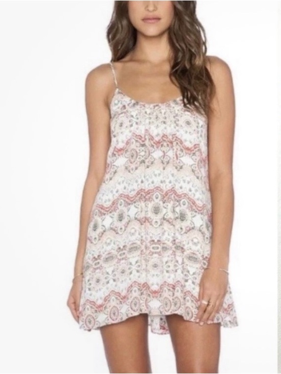 Show Me Your MuMu Dresses & Skirts - Show Me Your Mumu Dress Small La Quinta Trapeze Mini Ikat Red Boho Summer Print